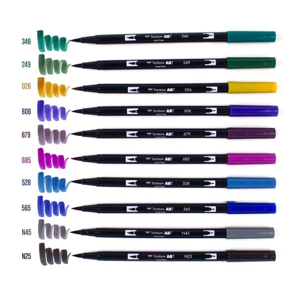 Set Dual Brush Tombow Bohemian x 10 colores - Imagen 2
