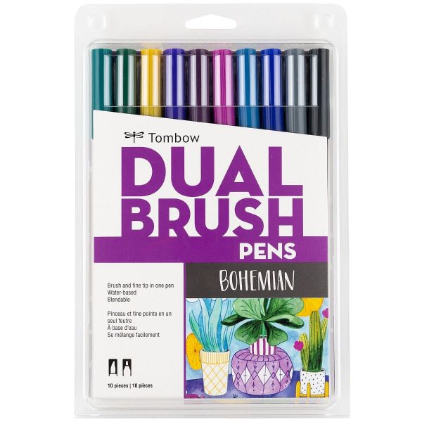 Set Dual Brush Tombow Bohemian x 10 colores