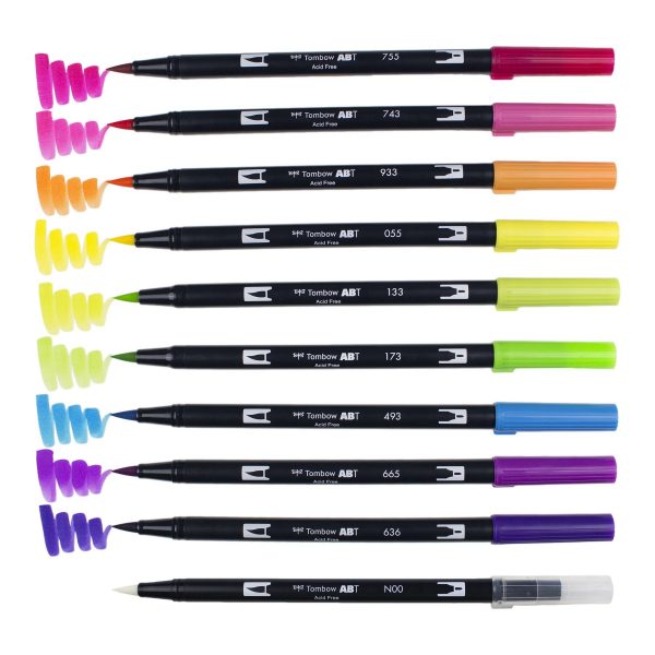 Set Dual Brush Tombow Bright x 10 colores - Imagen 2
