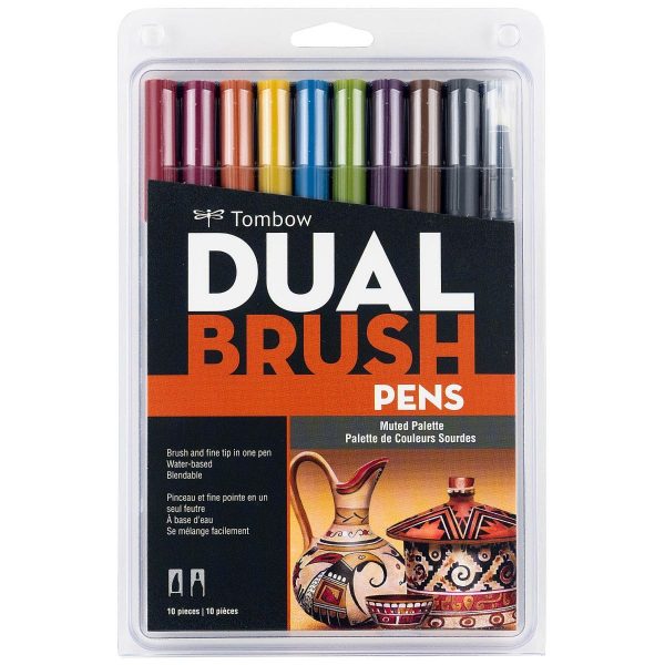 Set Dual Brush Tombow Muted x 10 colores